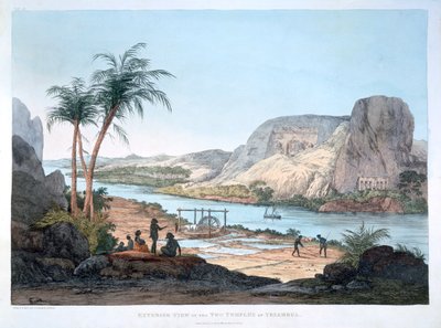 1820 में मिस्र के यंबाबुल में दो मंदिरों का बाहरी दृश्य द्वारा एगोस्टिनो एग्लियो