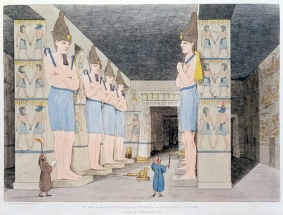 नूबिया में यब्सोमबुल में मंदिर का आंतरिक भाग, 1820-1822 द्वारा एगोस्टिनो एग्लियो