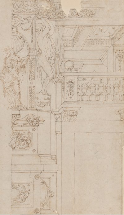 पलाज़ो डुकाले पलाज़ो पिट्टी, फ्लोरेंस, 1636-41 के ट्रॉमपे-लॉयल सजावट के लिए अध्ययन। द्वारा अगोस्तीनो मितली