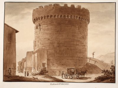 होराती और कुरावती का मकबरा, 1833 (भूरे रंग के धुएँ के साथ नक़्क़ाशी) द्वारा एगोस्टिनो टोफ़ानेलि