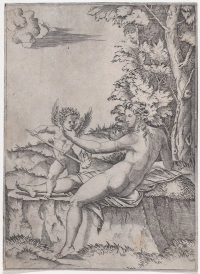 वीनस और इरोस, सीए। 1514-36। द्वारा एगोस्टिनो वेनेज़ियानो