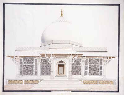 सेलीम चिश्ती का सफेद संगमरमर का मकबरा, सी। 1815 (पेंसिल, कलम और स्याही, w - c) द्वारा आगरा स्कूल