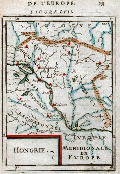 हंगरी का नक्शा 1683 द्वारा एलेन मानेसन मैलेट