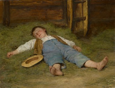 हे, 1891-97 में लड़का सो गया द्वारा Albert Anker