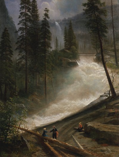 नेवादा फॉल्स, योसेमाइट, 1872 या 1873। द्वारा अल्बर्ट बिएरस्टाड