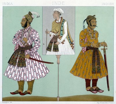 मुगलों के गणमान्य व्यक्तियों की वेशभूषा। Racinet . द्वारा उत्कीर्णन द्वारा अल्बर्ट चार्ल्स अगस्त रेसिनेट