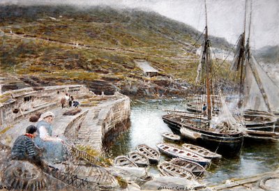 Boscastle (कागज पर वॉटरकलर और बॉडीकलर) द्वारा अल्बर्ट गुडविन