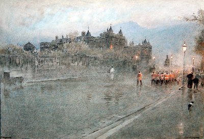 होलीरोड, एडिनबर्ग (कागज पर पानी के रंग के साथ कलम और स्याही) द्वारा अल्बर्ट गुडविन
