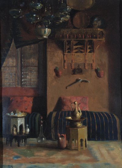 सर रिचर्ड बर्टन्स स्मोकिंग रूम, 1889 द्वारा अल्बर्ट लेचफोर्ड