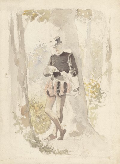 खड़ा युवक पत्र पढ़ रहा है द्वारा Albert  Neuhuys
