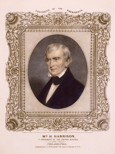 अमेरिकी राष्ट्रपति विलियम हेनरी हैरिसन, 1846 (लिथोग्राफ) द्वारा अल्बर्ट न्यूज़म