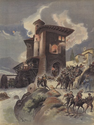 पार्टिसन मोंटाल्यू, ऑइल की मिल्स को जब्त कर लेता है और शाही जेल को नष्ट कर देता है द्वारा अल्बर्ट रोबिडा