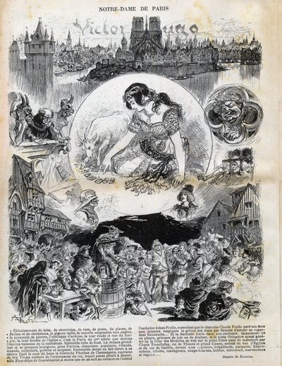 विक्टर ह्यूगो द्वारा नोट्रे डेम डे पेरिस (1802-1885) (नोट्रे-डेम डी पेरिस) अल्बर्ट रोबिडा (1848-1926) द्वारा 1902 के "ले रीयर" में ड्राइंग द्वारा अल्बर्ट रोबिडा