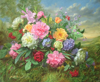 AB18 Peonies और हाइड्रेंजिया द्वारा Albert Williams