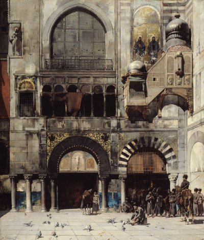 सेरासियन कैवल्री एक बीजान्टिन स्मारक, ओरिएंट की मेमोरी, 1880 के दरवाजे पर अपने कमांडिंग ऑफिसर की प्रतीक्षा कर रहा है द्वारा अल्बर्टो पासिनी