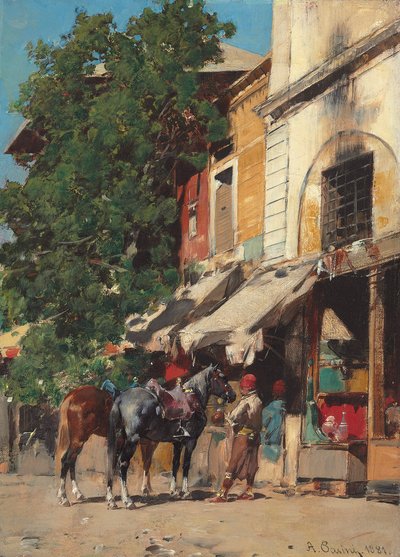 मार्केटप्लेस, इस्तांबुल में, 1881 द्वारा अल्बर्टो पासिनी