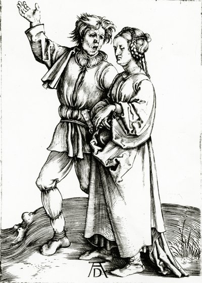 एक देहाती युगल, जोहान्स वियरिक्स द्वारा उकेरा गया, c.1565 (उत्कीर्णन) द्वारा अल्ब्रेक्ट (बाद में) ड्यूरर या ड्यूरर