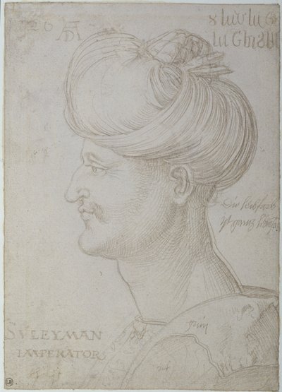सुलेमान के प्रमुख (1494-1566) 1526 (कागज पर चांदी की चौकी) द्वारा अल्ब्रेक्ट ड्यूरर