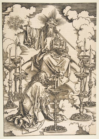 द एपोकैलिप्स से सेंट जॉन द सेवन गोल्डन कैंडलस्टिक्स। एनडी द्वारा Albrecht Dürer