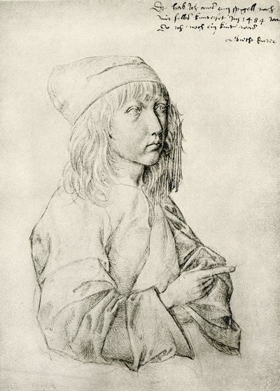 तेरह वर्षीय ड्यूरर का स्व चित्र द्वारा Albrecht Dürer
