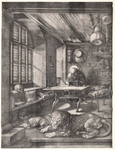 सेंट जेरोम इन स्टडी, 1514। द्वारा Albrecht Dürer