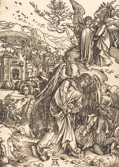 द एंजल विथ द की टू द बॉटमलेस पिट, शायद c. 14961498. द्वारा अल्ब्रेक्ट ड्यूरर