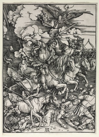 द एपोकैलिप्स से चार घुड़सवार, सी। 1498। द्वारा Albrecht Dürer