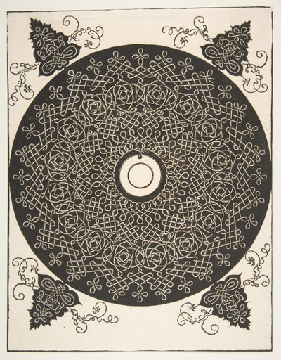 चौथा गाँठ। 1521 से पहले इसके केंद्र में एक गोल पदक के साथ इंटरलेस्ड राउंडेल। द्वारा अल्ब्रेक्ट ड्यूरर
