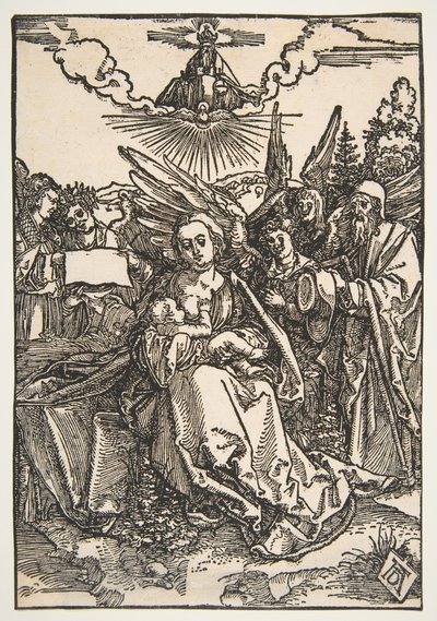 पांच एन्जिल्स के साथ पवित्र परिवार, ca. 1503। द्वारा अल्ब्रेक्ट ड्यूरर