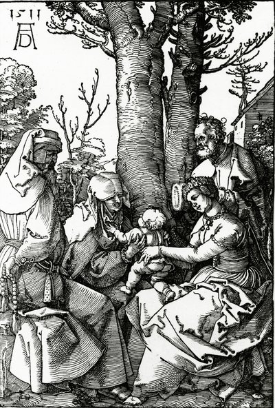 सेंट ऐनी और सेंट जोकिम, 1511 (लकड़बग्घा) के साथ पवित्र परिवार द्वारा अल्ब्रेक्ट ड्यूरर