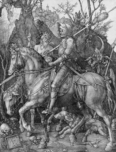 नाइट, डेथ एंड डेविल, 1513 द्वारा Albrecht Dürer