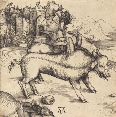लैंडसर का राक्षसी सुअर, शायद 1496। द्वारा अल्ब्रेक्ट ड्यूरर