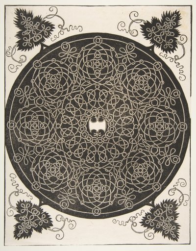 तीसरा गाँठ। आठ मालाओं के साथ इंटरलेज्ड राउंडेल और पहले मैं ..., 1521 में स्कैलप्ड शील्ड। द्वारा अल्ब्रेक्ट ड्यूरर