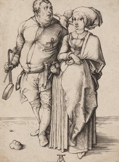 एक रसोइया और उसकी पत्नी, c.1496 (उत्कीर्णन) द्वारा अल्ब्रेक्ट ड्यूरर
