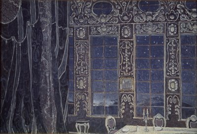 नाटक के लिए स्टेज डिजाइन डॉन जुआन ने जे.बी. मोलियारे, 1910 द्वारा हांग्जो जकोवलेविक गोलोविन