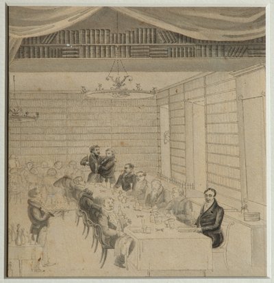 अलेक्जेंडर स्मर्डिन की किताबों की दुकान में साहित्यिक उत्सव, 1832 द्वारा अलेक्जेंडर पावलोविच ब्रायलोव