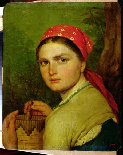 बिर्च-बार्क जार वाली लड़की, c.1824 द्वारा अलेक्सी गाविलोविच वेनेत्सियानोव