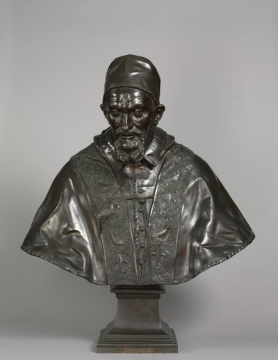 पोप इनोसेंट एक्स पम्फिली का पोर्ट्रेट, 1647-1648 में डिजाइन किया गया, 1650-1700 कास्ट किया गया। द्वारा एलेसेंड्रो अल्गार्डी