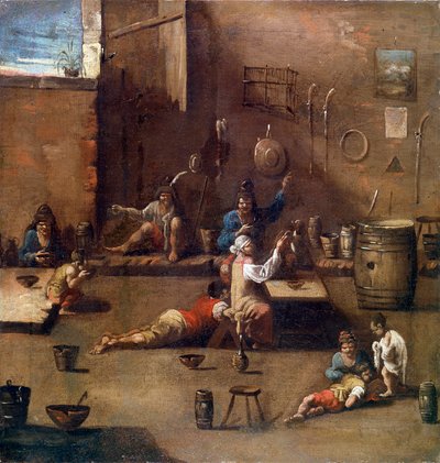 डॉग ट्रेनिंग, c1690-1745 द्वारा एलेसेंड्रो मैग्नासको
