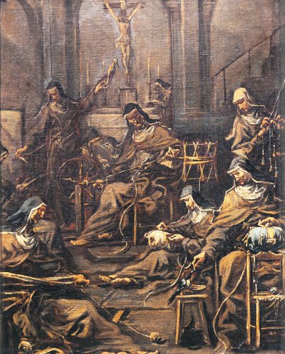 नन कताई और कढ़ाई, एलेसेंड्रो मैग्नास्को द्वारा, जिसे लिसेंड्रिनो (1667-1749) के नाम से जाना जाता है द्वारा एलेसेंड्रो मैग्नासको