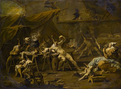 पुलिसेला और केमलीना का खाना, c.1725-1730 द्वारा एलेसेंड्रो मैग्नासको