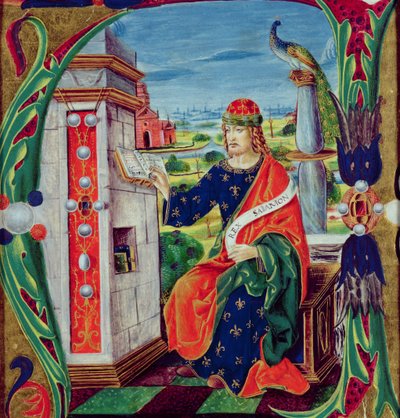 किंग सोलोमन, लोम्बार्डी स्कूल में चित्रण प्रारंभिक &39;ए&39; चित्रण, c.1499-1511 द्वारा एलेसेंड्रो पामपुरीनो