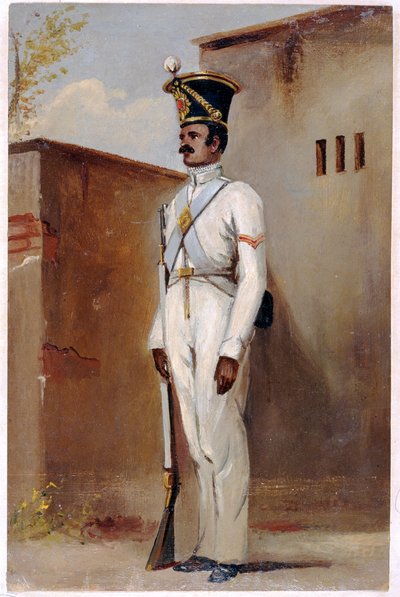 लांस नायक, 66 वाँ मूल निवासी इन्फेंट्री, 1842 (कागज पर तेल) द्वारा एलेक्स हंटर