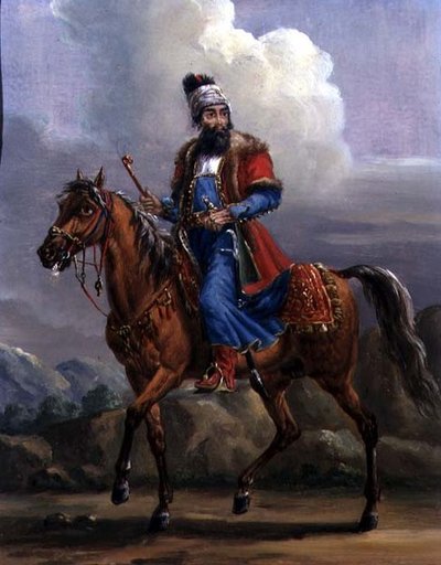 एक ओरिएंटल योद्धा (धातु पर तेल) द्वारा एलेक्ज़ेंडर ओर्लोव्स्की