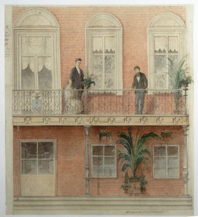 एस्टेट बेली कोलोडेट्स, 1875 में श्वार्ज फैमिली हाउस के लिए बालकनी प्रोजेक्ट द्वारा अलेक्जेंडर दिमित्रिच लिटोवेंको