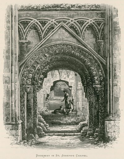 Glastonbury Abbey, डोरवे सेंट जोसेफ चैपल में द्वारा अलेक्जेंडर फ्रांसिस लिडॉन