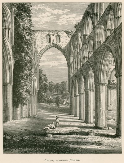 Rievaulx Abbey, Choir, उत्तर की ओर देख रहे हैं द्वारा अलेक्जेंडर फ्रांसिस लिडॉन