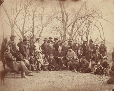 सरकारी एजेंटों के साथ भारतीय, 1860 के दशक की शुरुआत में। द्वारा अलेक्जेंडर गार्डनर