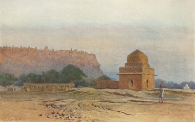 ग्वालियर का किला सूर्योदय से पहले, c1880 1905। द्वारा अलेक्जेंडर हेनरी हल्लम मरे