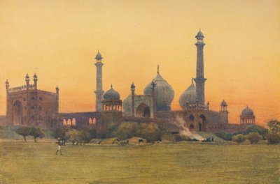 जुम्मा मस्जिद, दिल्ली - सूर्यास्त के समय, c1880 1905। द्वारा अलेक्जेंडर हेनरी हल्लम मरे
